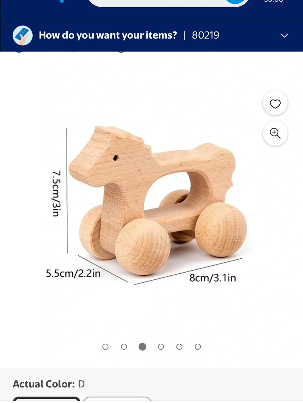 Natural Wood Rattler Horse Toy